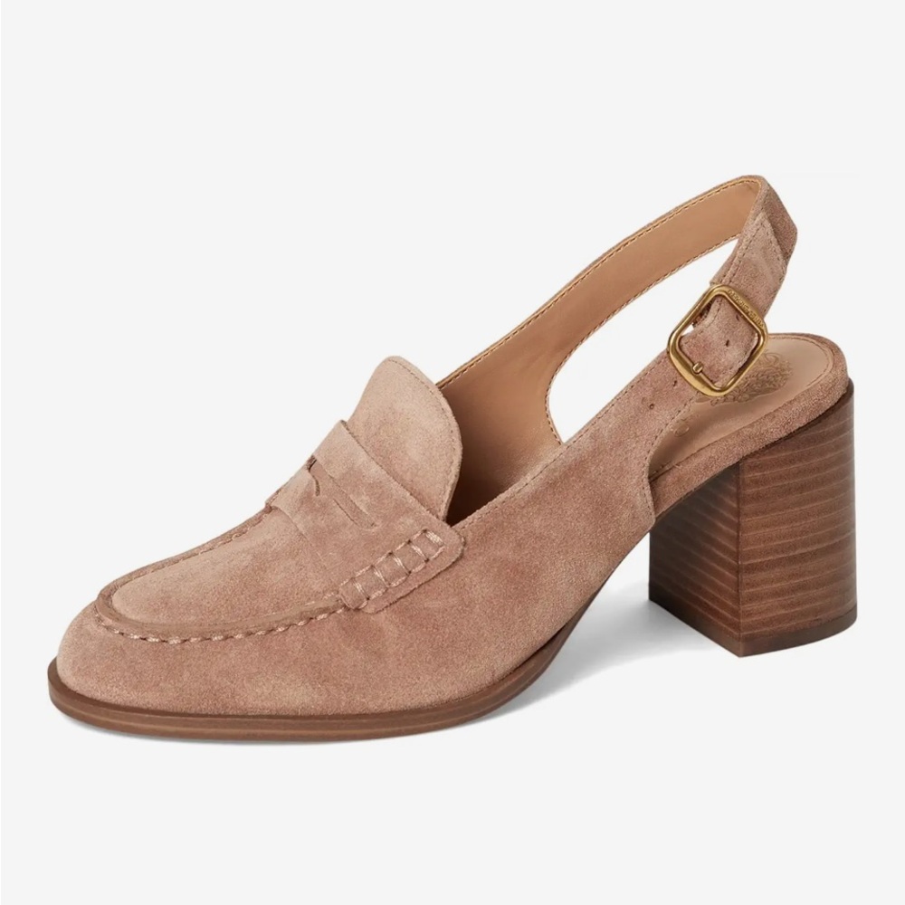 Vince Camuto Tan Suede Women's Slingback Loafers
